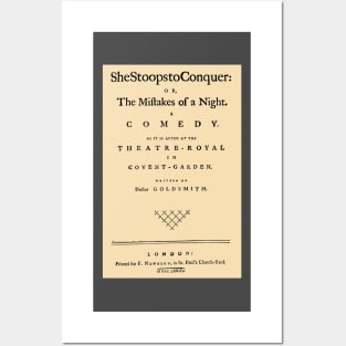 First Edition:Oliver Goldsmith She Stoops to Conquer Posters and Art